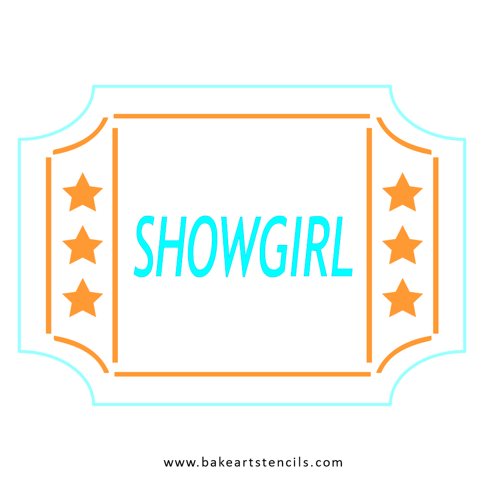 Show Ticket Cookie Cutter and Stencil bakeartstencils