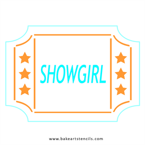 Show Ticket Cookie Cutter and Stencil bakeartstencils