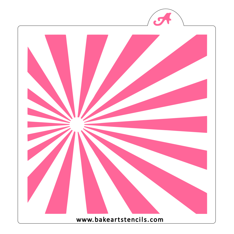 Side Sunburst Cookie Stencil bakeartstencil