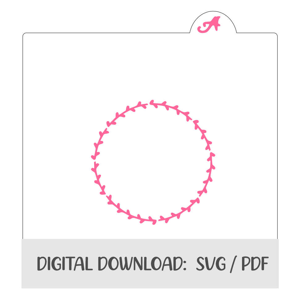 Simple Leaf Border Digital Download bakeartstencils