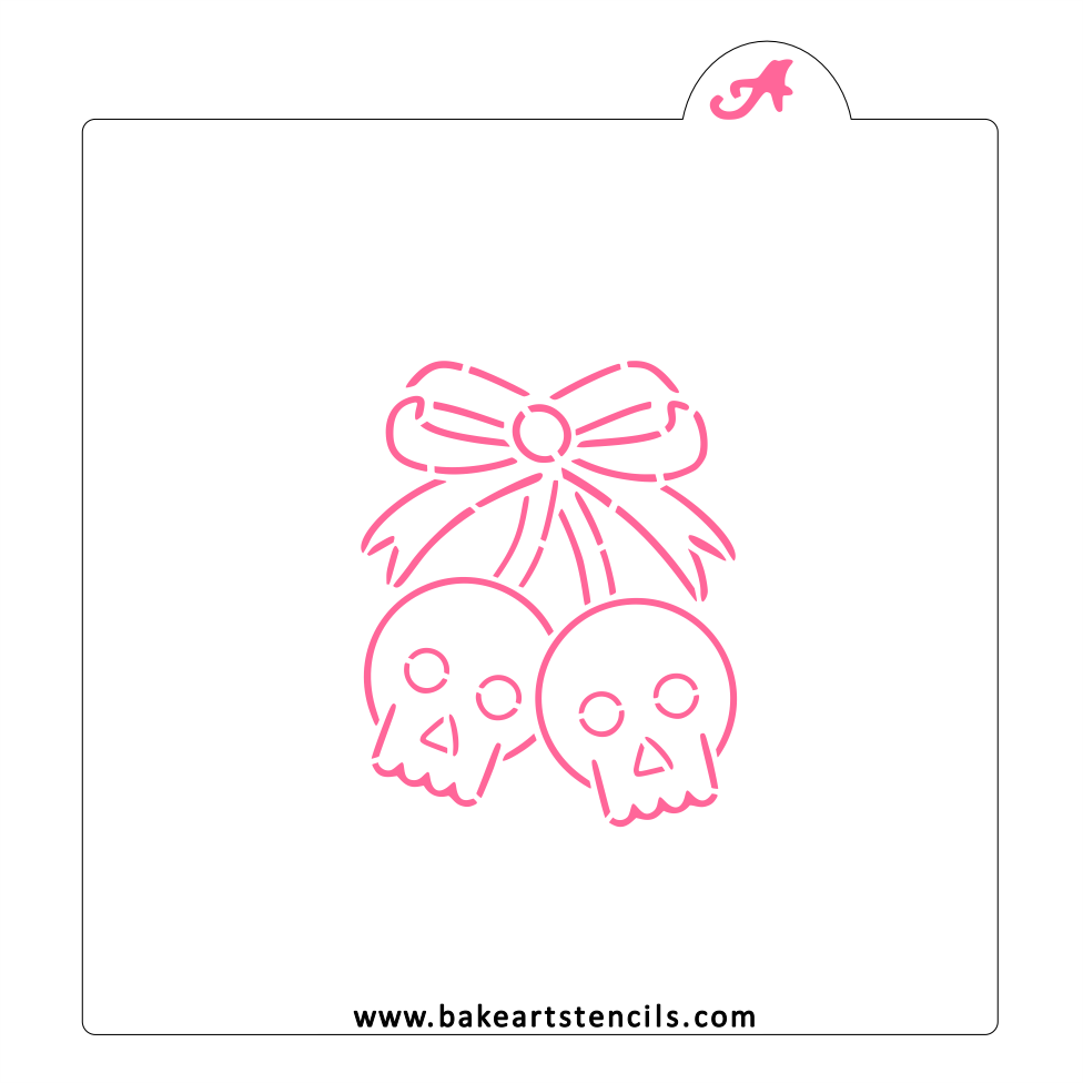 Skull Bow PYO Cookie Stencil bakeartstencil