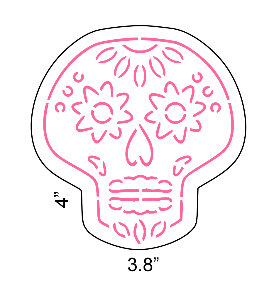 Skull Cookie Cutter and Stencil Set, perfect for decorating Halloween Cookies.