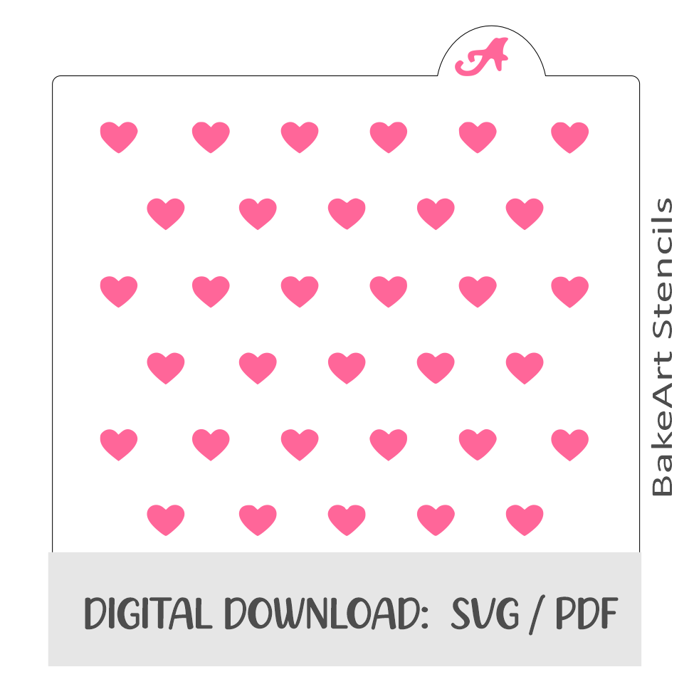 Small Hearts Digital Download bakeartstencils