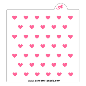 Small Hearts Pattern Stencil bakeartstencil