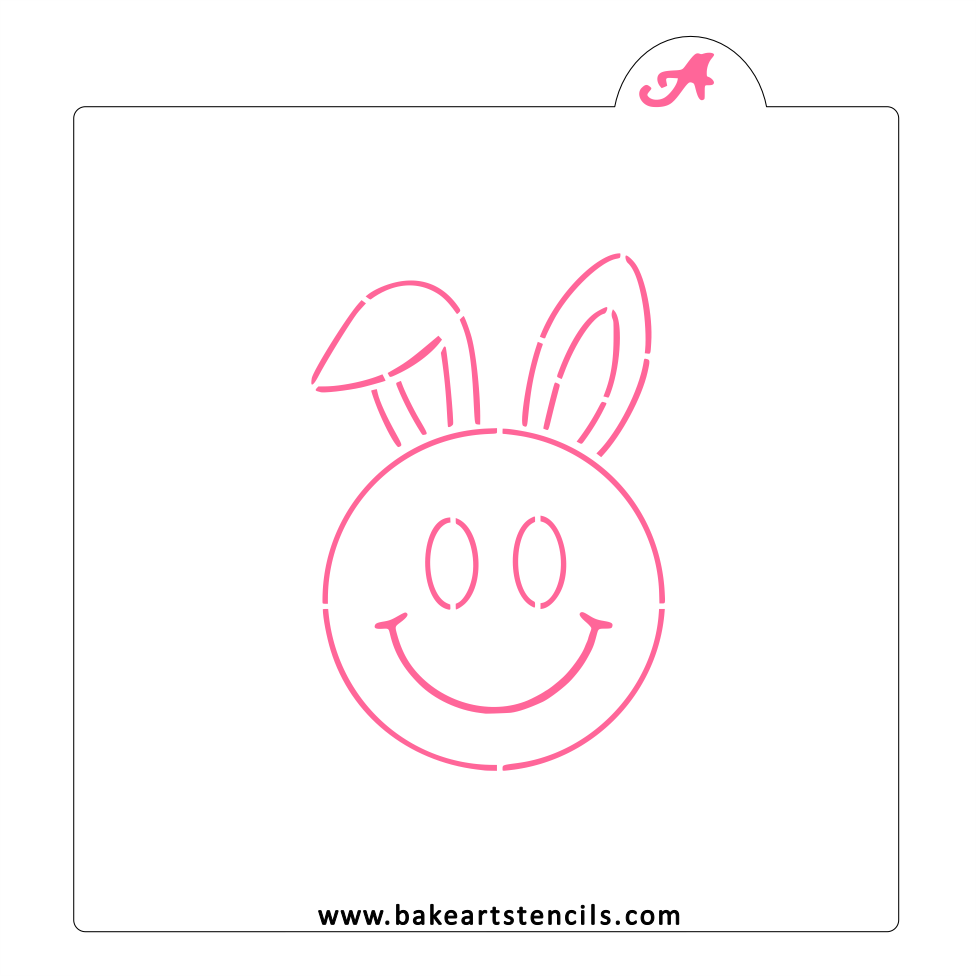 Smiley Bunny PYO Cookie Stencil: Easter Baking bakeartstencil