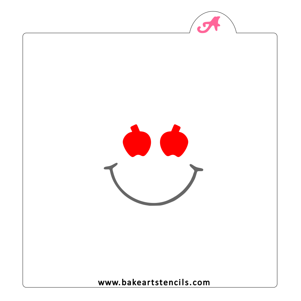 Apples Smiley Face Cookie Stencil bakeartstencil