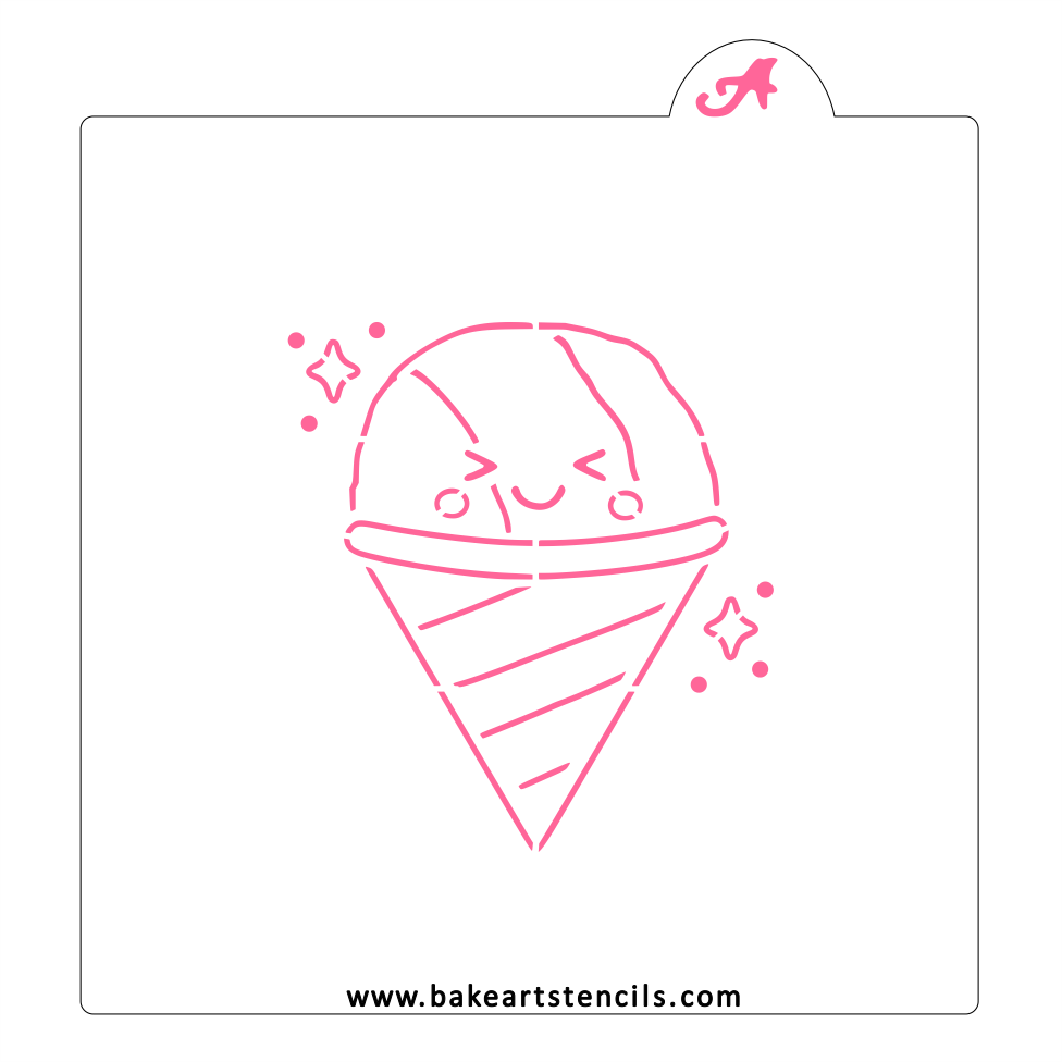 Snow Cone PYO Stencil bakeartstencil