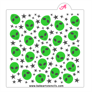 Galactic Alien Cookie Stencil Set bakeartstencils