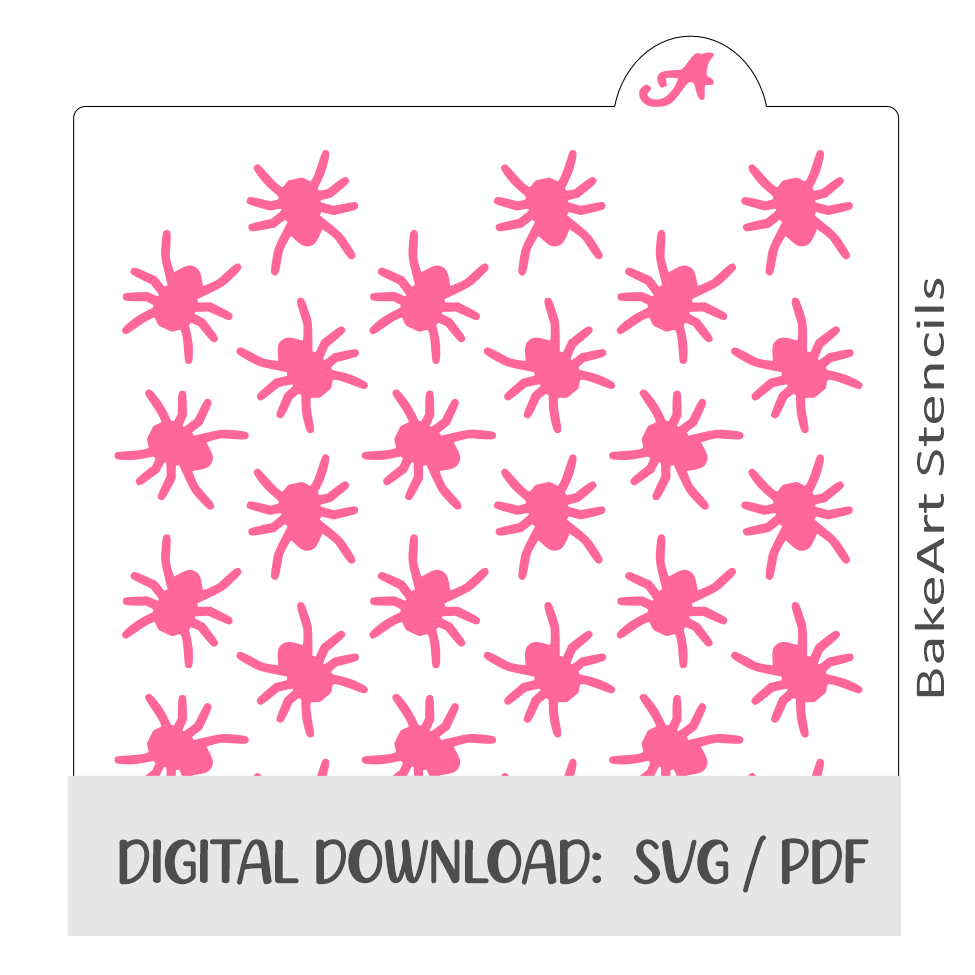 Spiders Pattern Digital Download bakeartstencils
