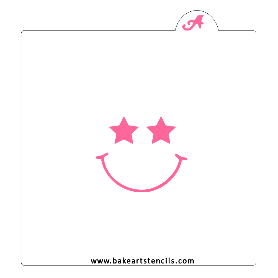 Star Eyes Cookie Stencil bakeartstencil
