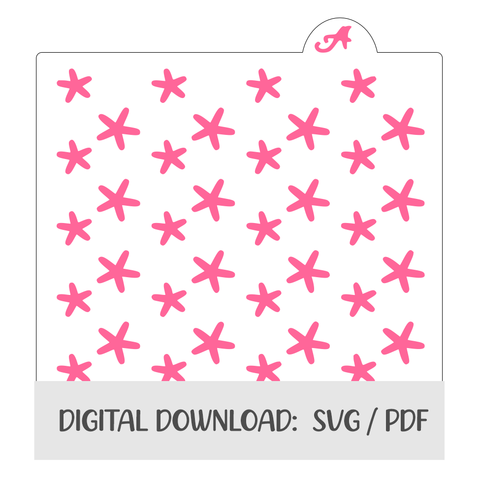 Starfish Pattern Digital Download bakeartstencils