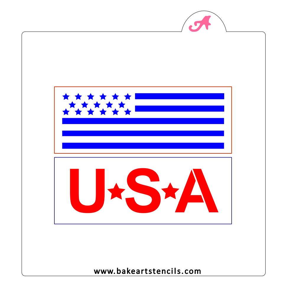 Stars Stripes Stack Sticks Cookie Stencil bakeartstencil