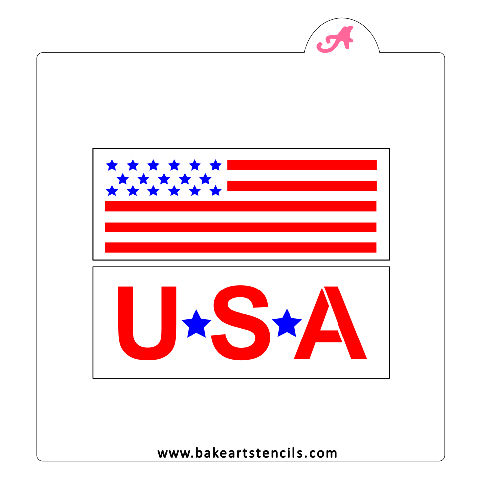 Stars Stripes Stack Sticks Cookie Stencil bakeartstencil