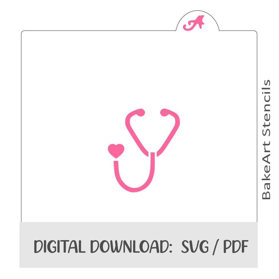 Stethoscope Digital Download bakeartstencils