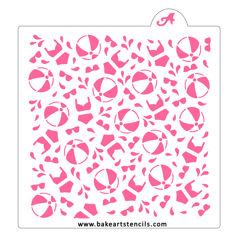 Summer Swim Cookie Stencil bakeartstencil