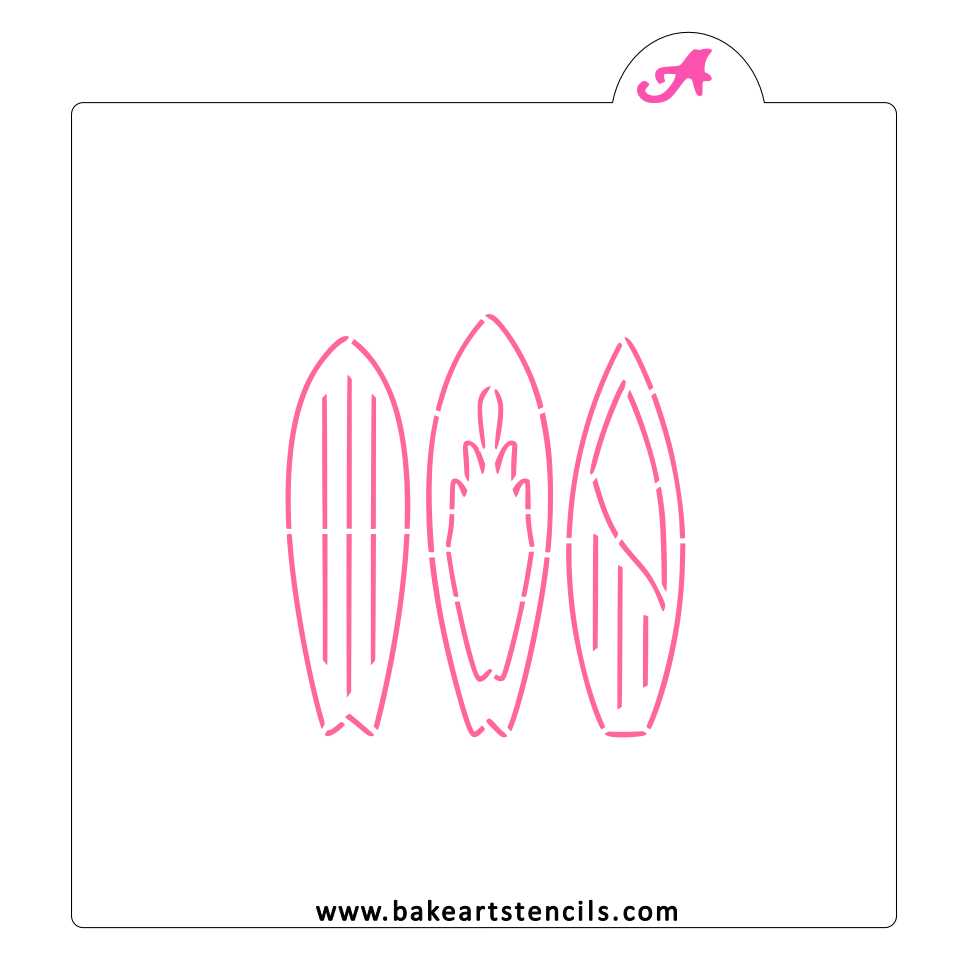 Surfboards PYO Stencil - bakeartstencils