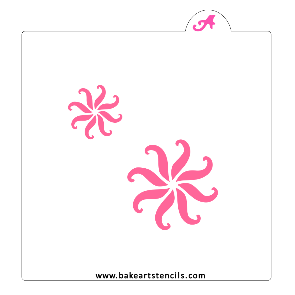Swirly Flower Cookie Stencil