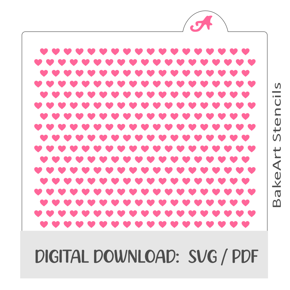 Teeny Hearts Digital Download bakeartstencils