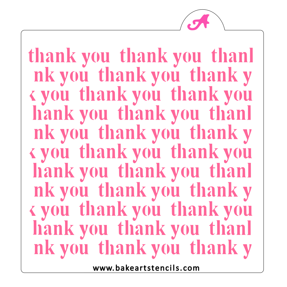 Thank You Repeat Stencil bakeartstencil