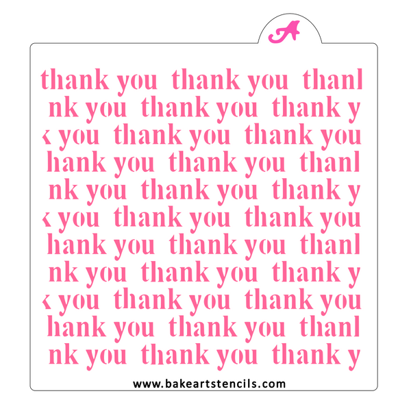 Thank You Repeat Stencil - bakeartstencils