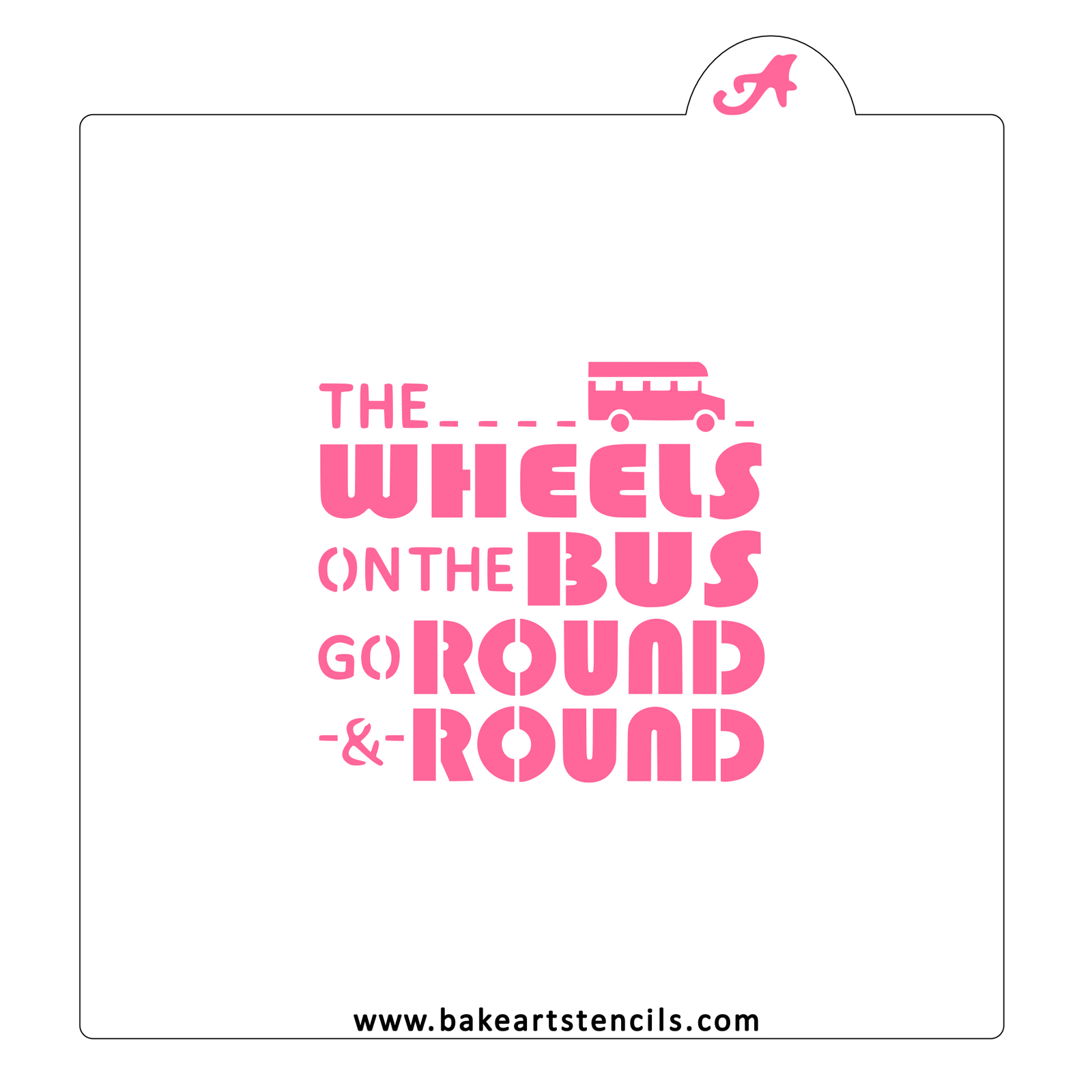 Wheels on the Bus Stencil bakeartstencil