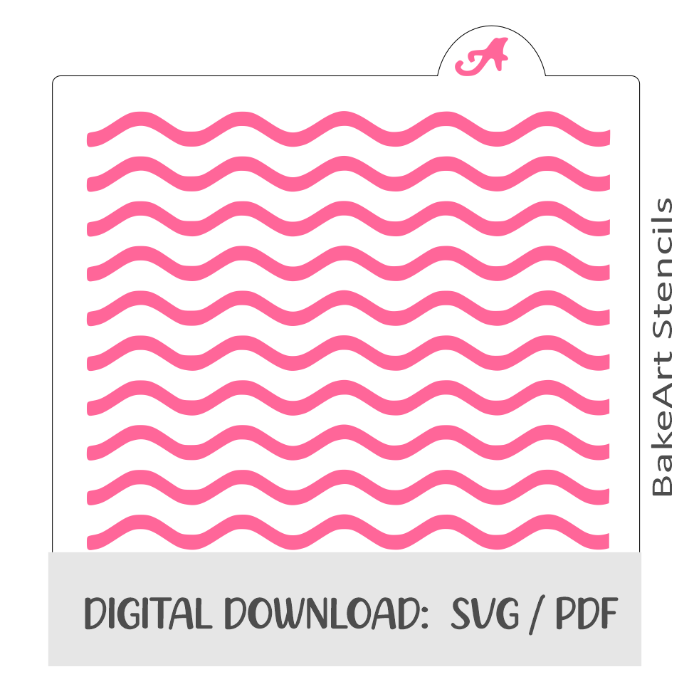 Thin Wavy Lines Digital Download bakeartstencils