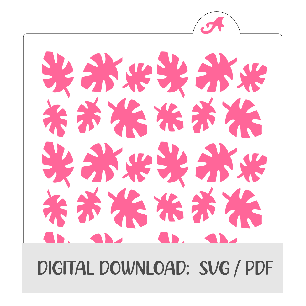 Tropical Leaf Pattern Digital Download bakeartstencils