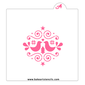 Turtle Doves Cookie Stencil