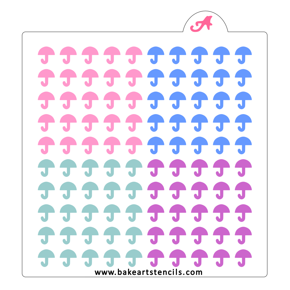 Umbrella Sprinkles Stencil bakeartstencil