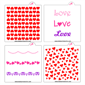 Valentine Stencils Theme Bundle bakeartstencil
