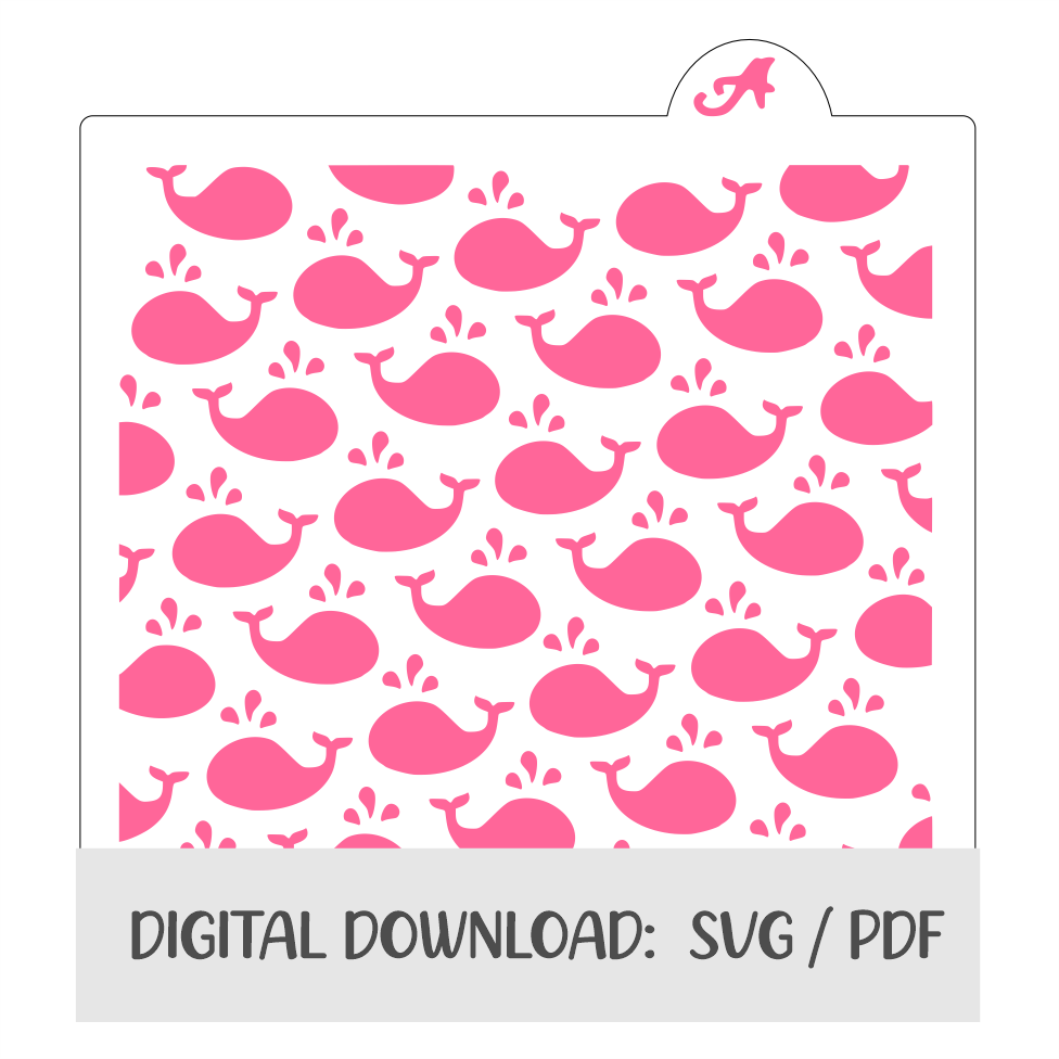 Whale Pattern Digital Download bakeartstencils