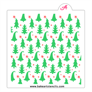 Whimsical Trees Pattern Cookie Stencil bakeartstencil