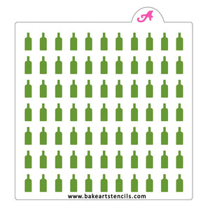 Wine Bottle Sprinkles Stencil bakeartstencil