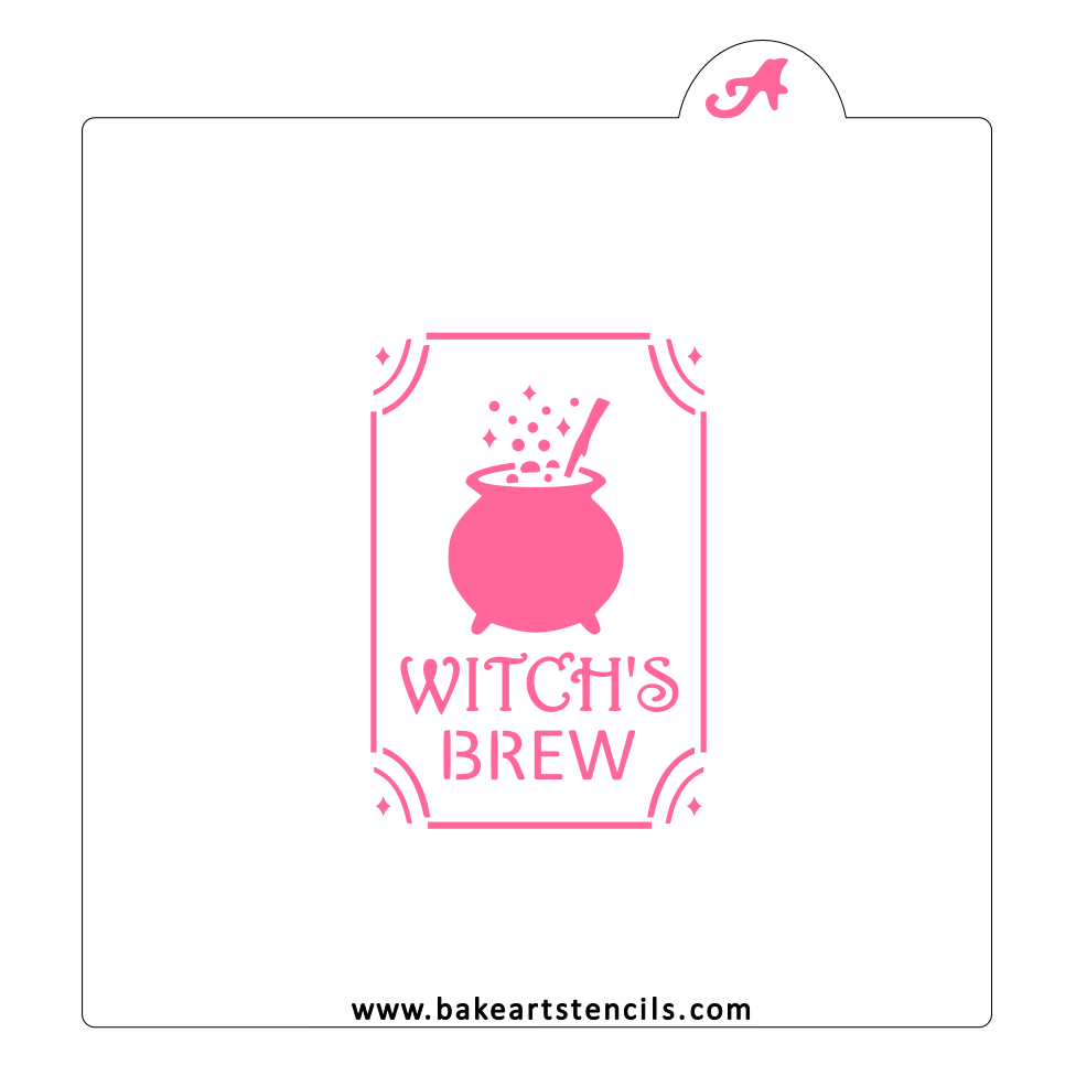 Potion Bottle Labels Stencil Set, 4 designs to decoration Halloween cookies.