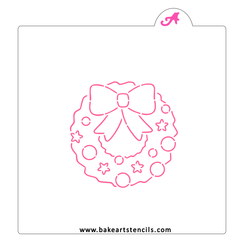 Wreath PYO Cookie Stencil bakeartstencil