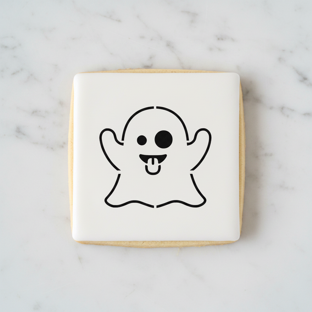 Ghost Emoji Cookie Stencil bakeartstencil