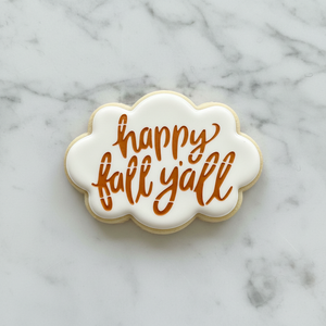 Happy Fall Yall Script Cookie Stencil bakeartstencil