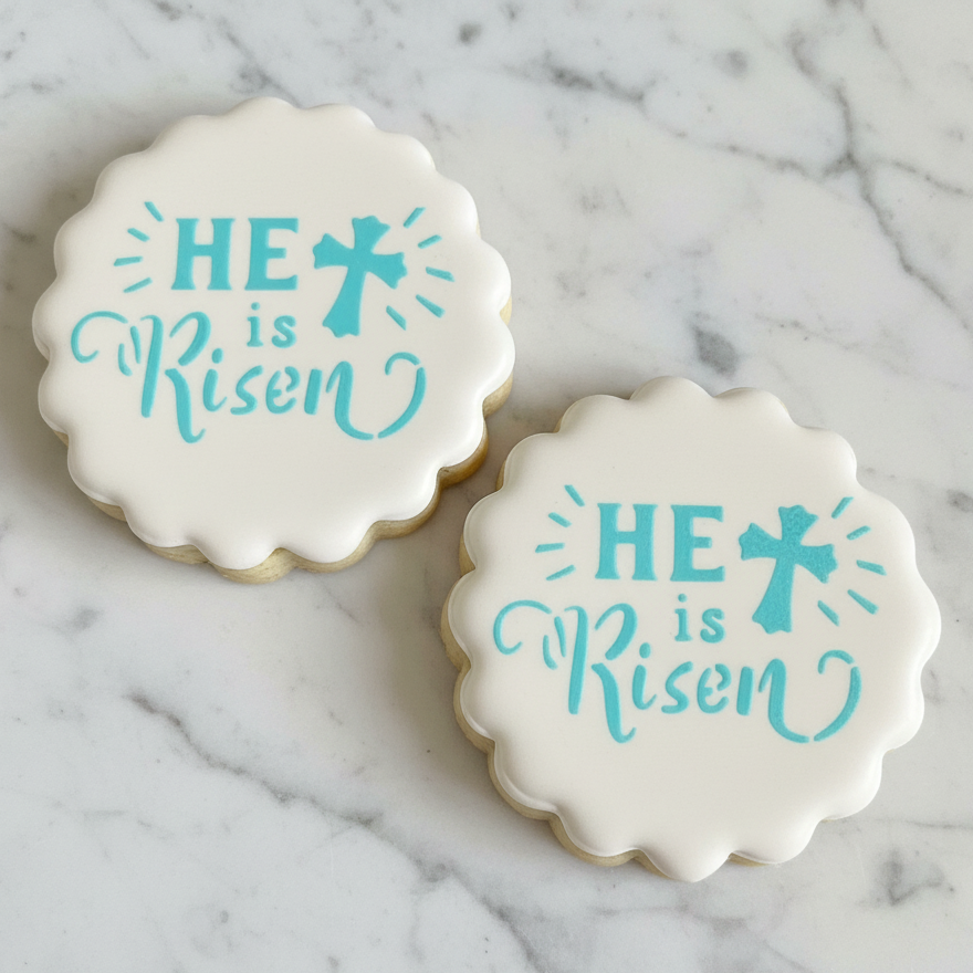 He Is Risen Cookie Stencil bakeartstencil
