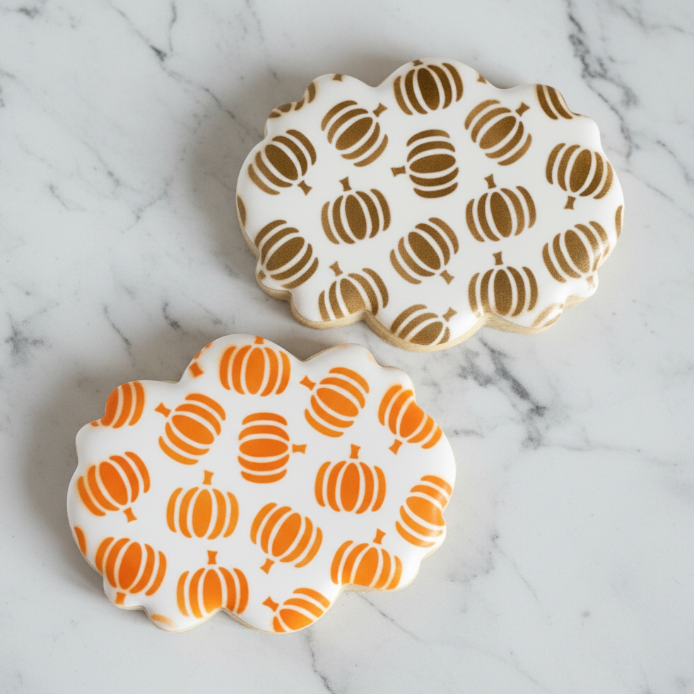 Fall Pumpkins Pattern Cookie Stencil bakeartstencil