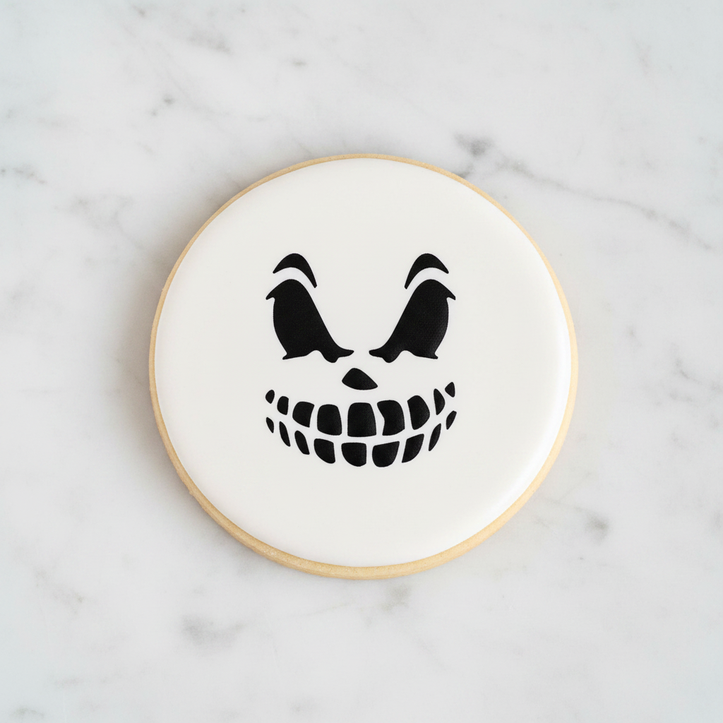 Scary Monster Face Cookie Stencil bakeartstencil