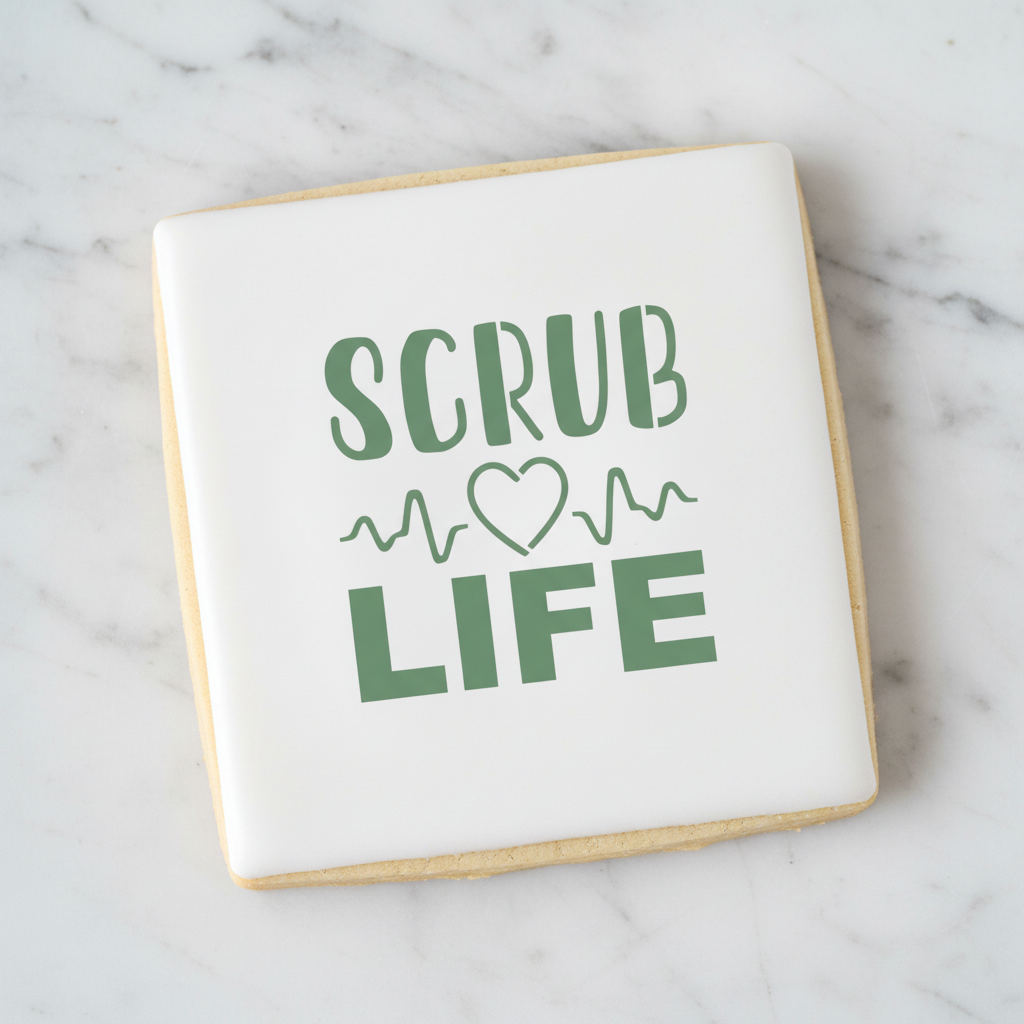 Scrub Life Cookie Stencil bakeartstencil