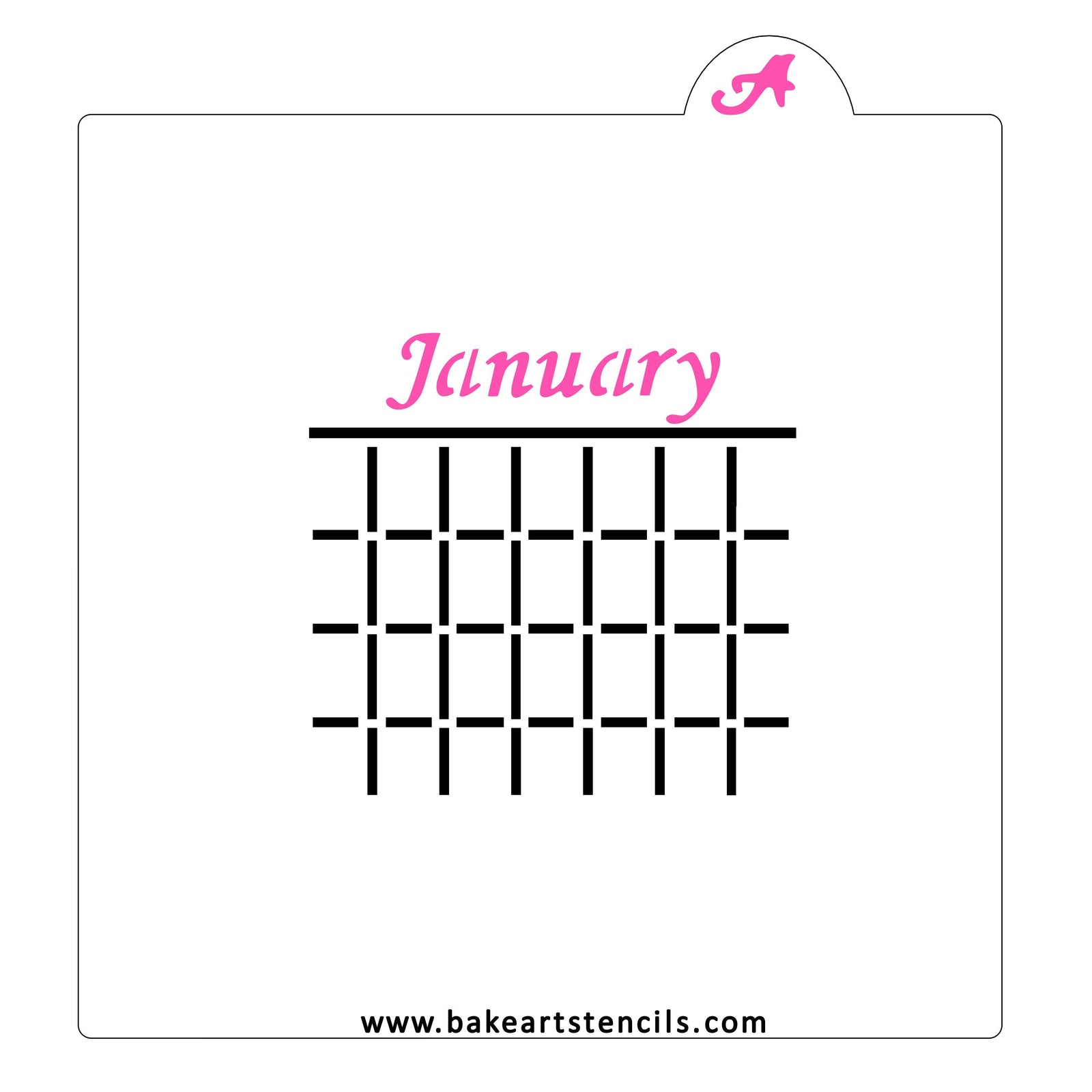 12 Month Calendar Stencil Set bakeartstencil