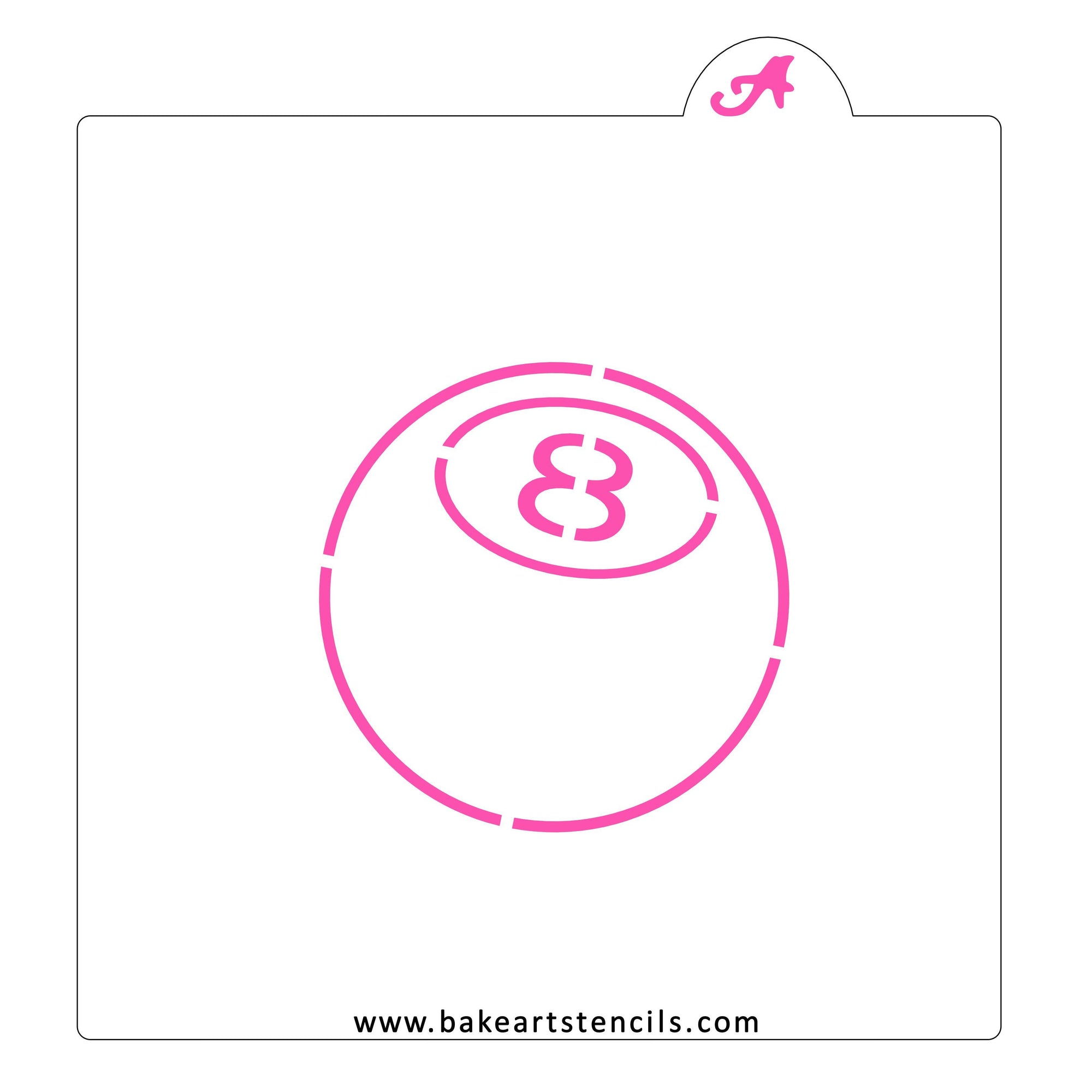 8 Ball Cookie Stencil bakeartstencil