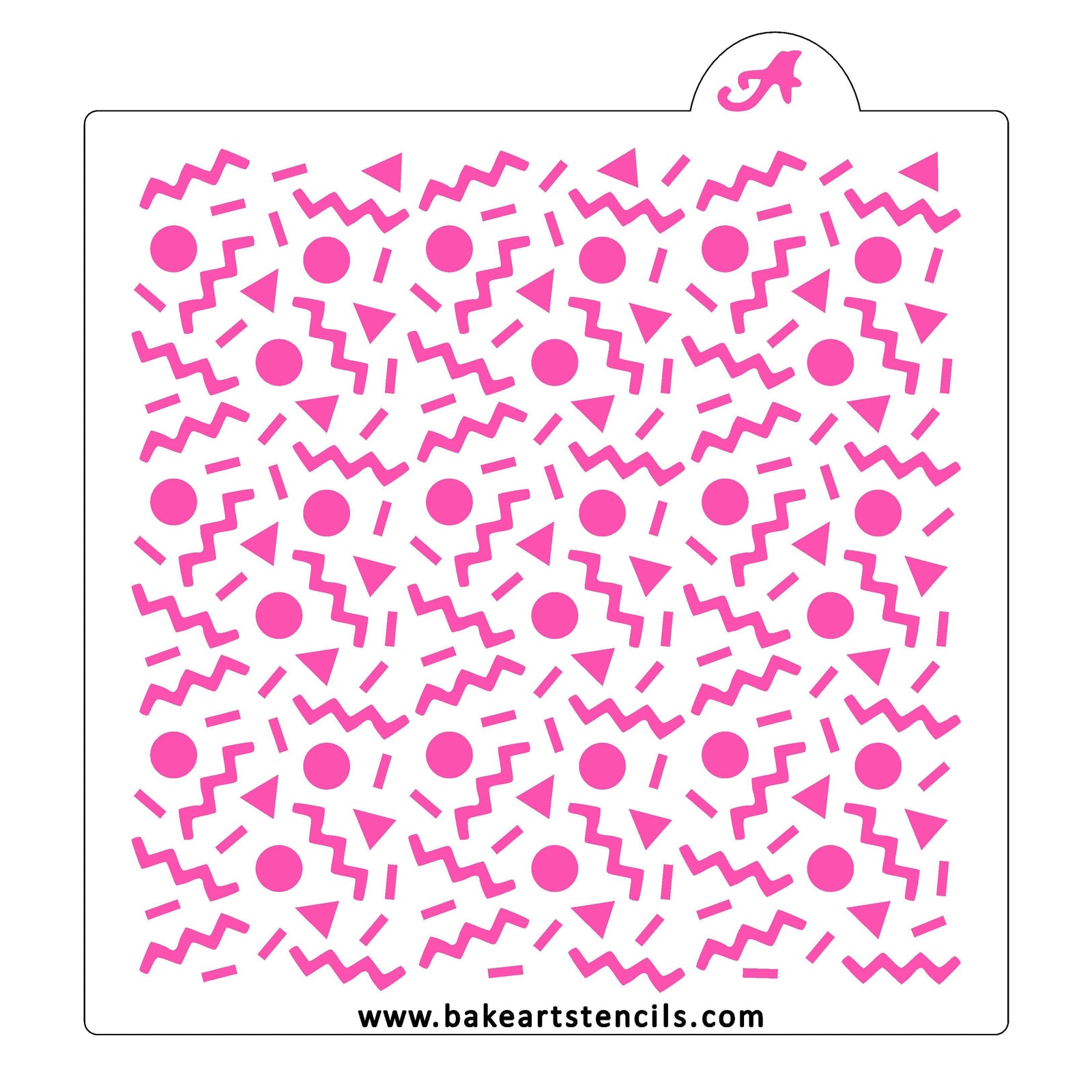 80's Retro Pattern Stencil bakeartstencil