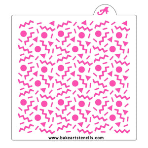 80's Retro Pattern Stencil bakeartstencil