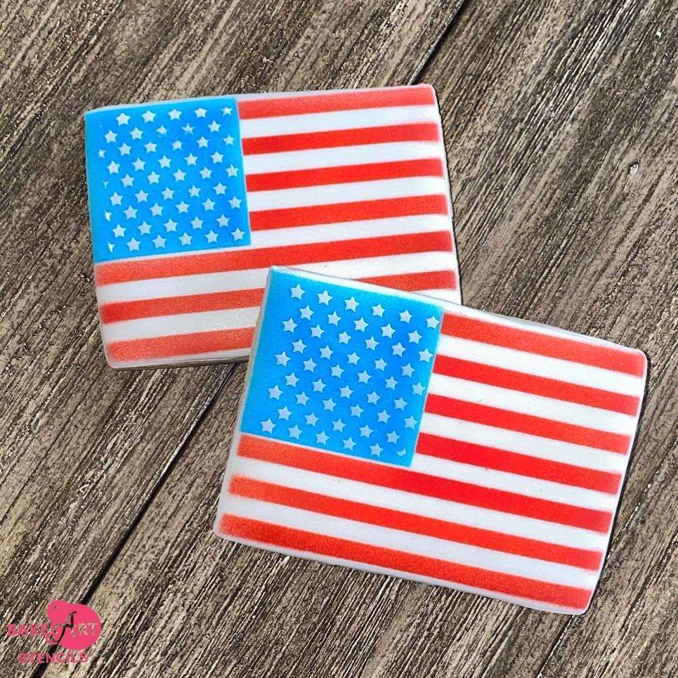 American Flag Cookie Stencil Set bakeartstencil