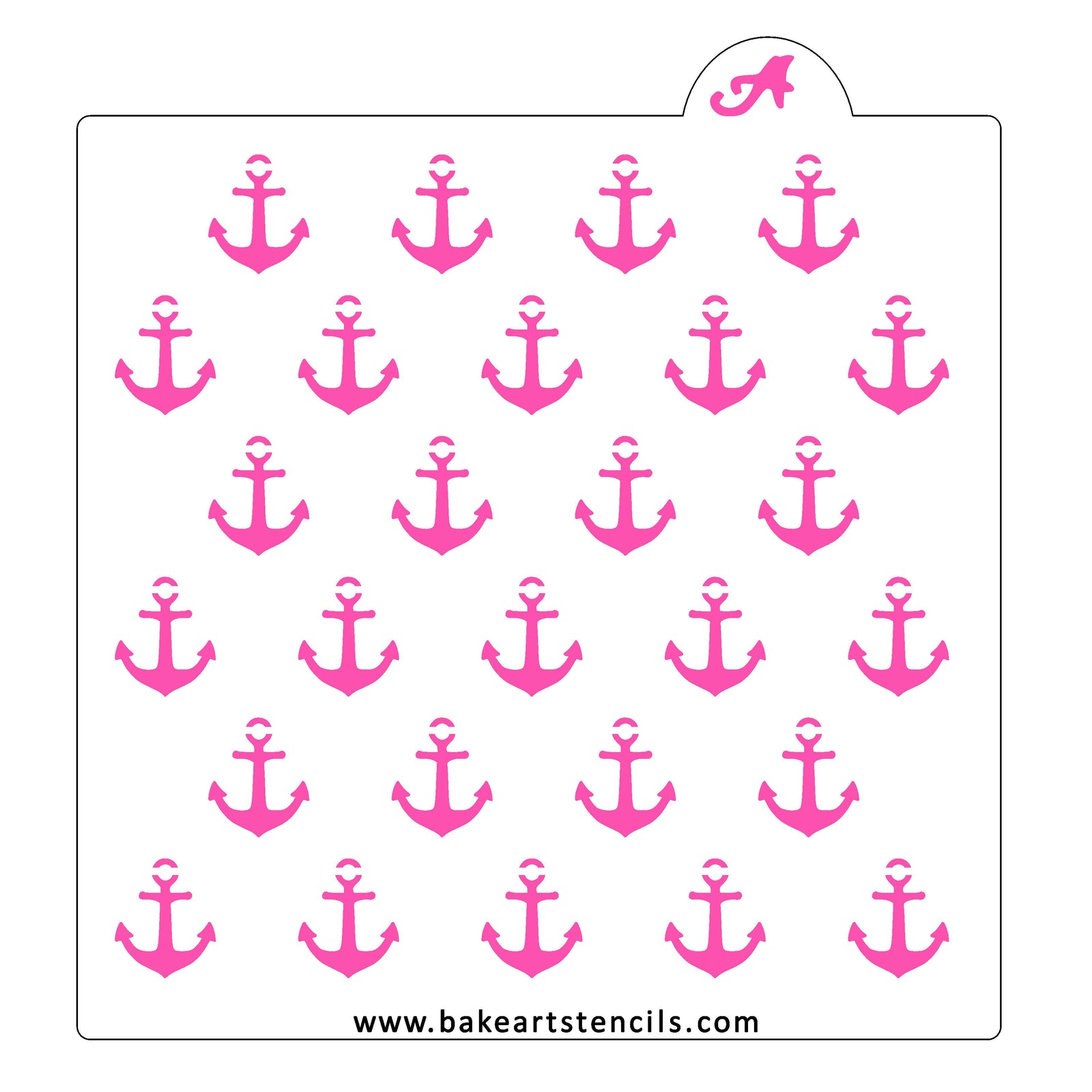 Anchor Pattern Stencil bakeartstencil