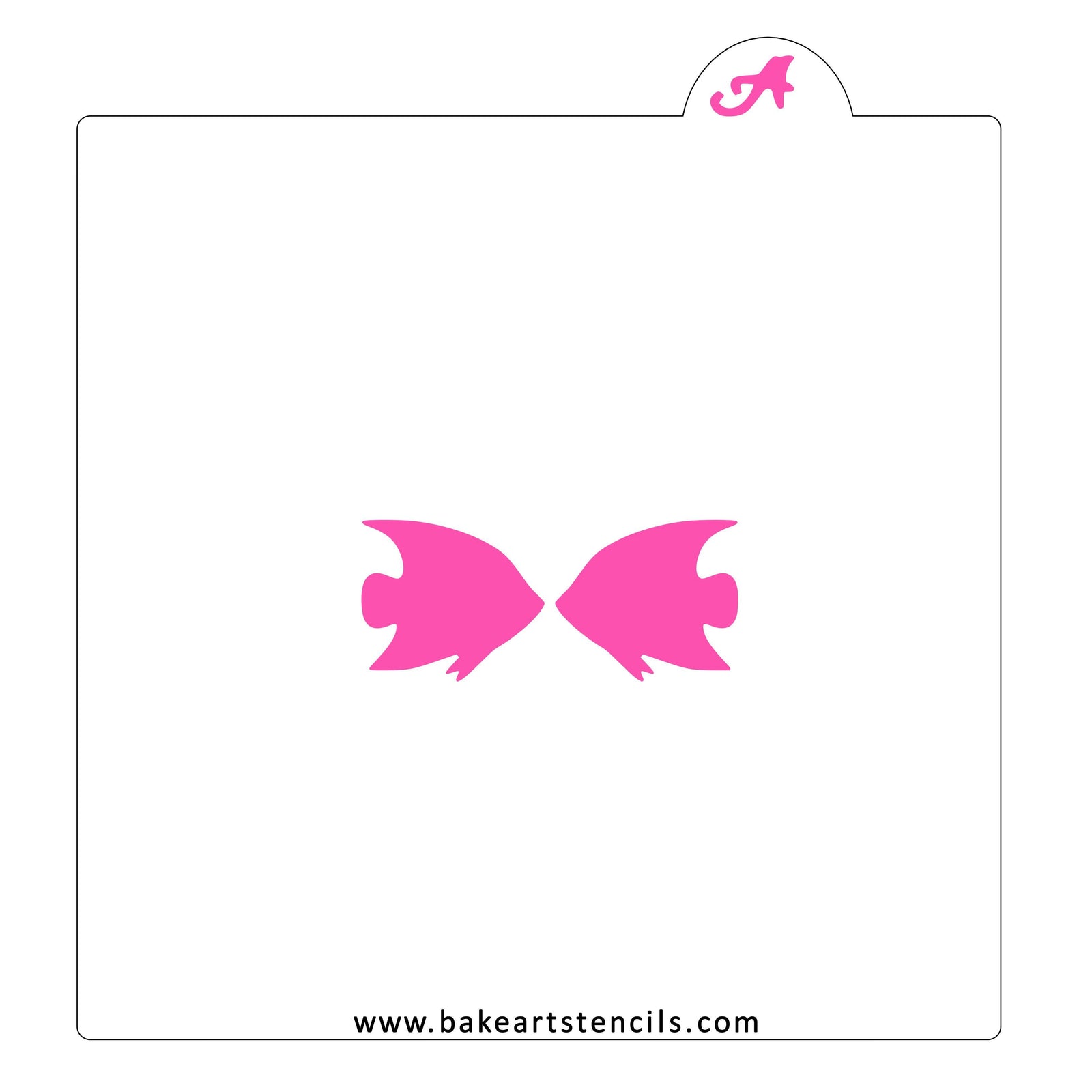 Angel Fish Kiss Cookie Stencil bakeartstencil