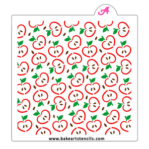 Apple Hearts Pattern Cookie Stencil bakeartstencil
