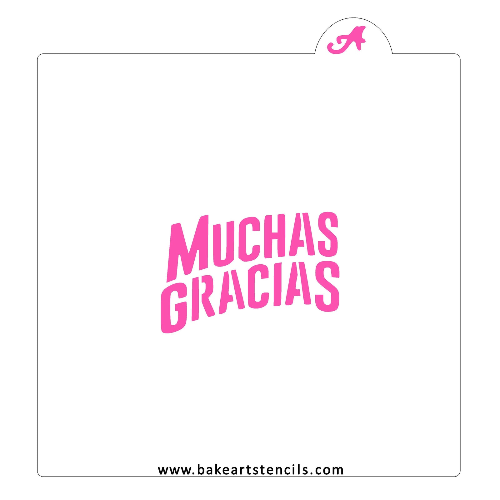 Arched Muchas Gracias Stencil bakeartstencil